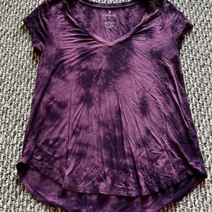 Purple tie died tee